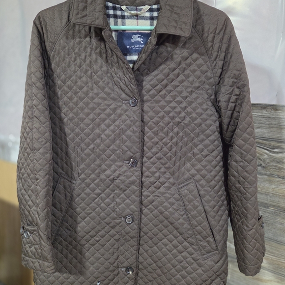 Burberry Quilted Jacket Brown Nova Check Lining Size 4 - Picture 3 of 6